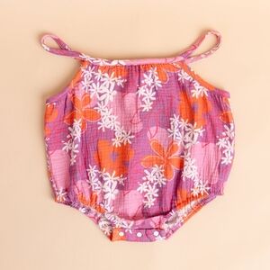 Fighting Eel Aubrey Muslin Onesie in Helio Mod Tiare, Size 12-18 Months